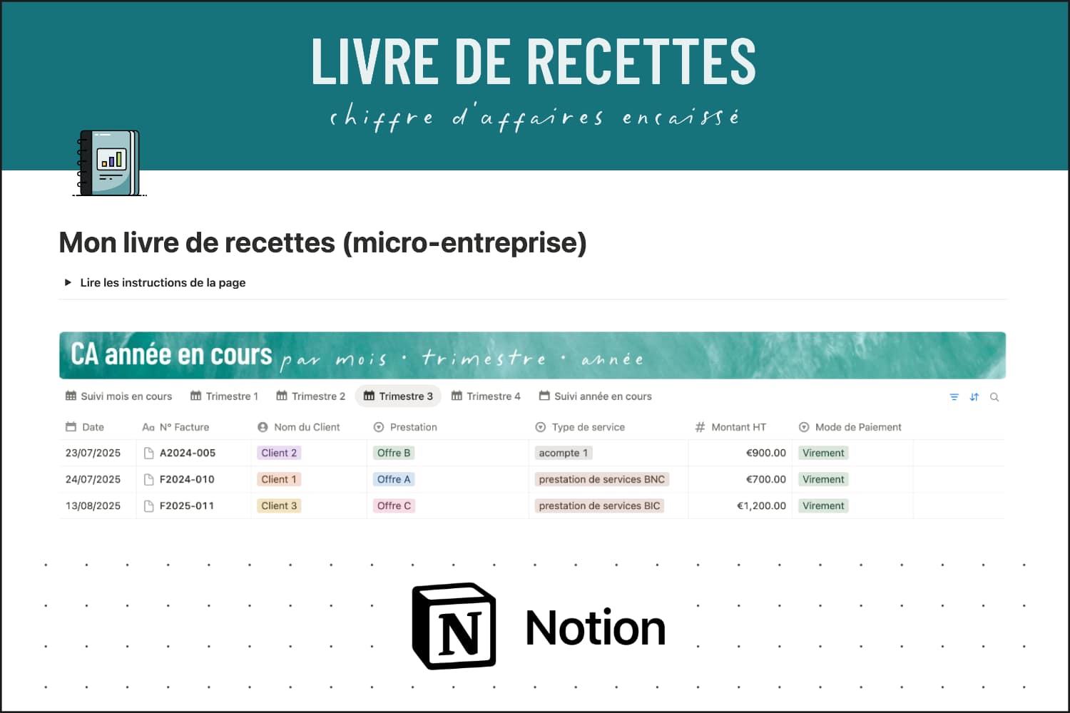 Template Notion LIVRE DE RECETTES