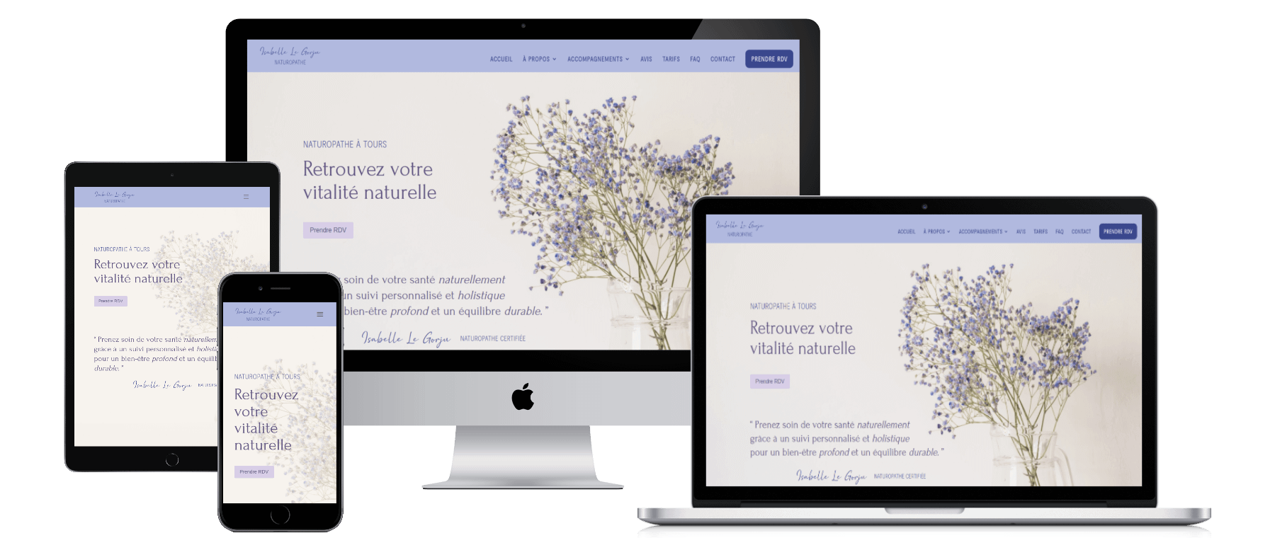 création site sur mesure site internet isabelle le gorju naturopathe
